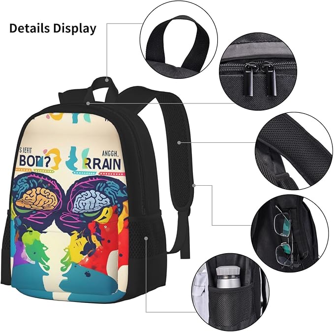 3pcs Backpack Sets Left And Right Brain Advantage Printed Backpacks Set With Lunch Bag Pencil Pouch
