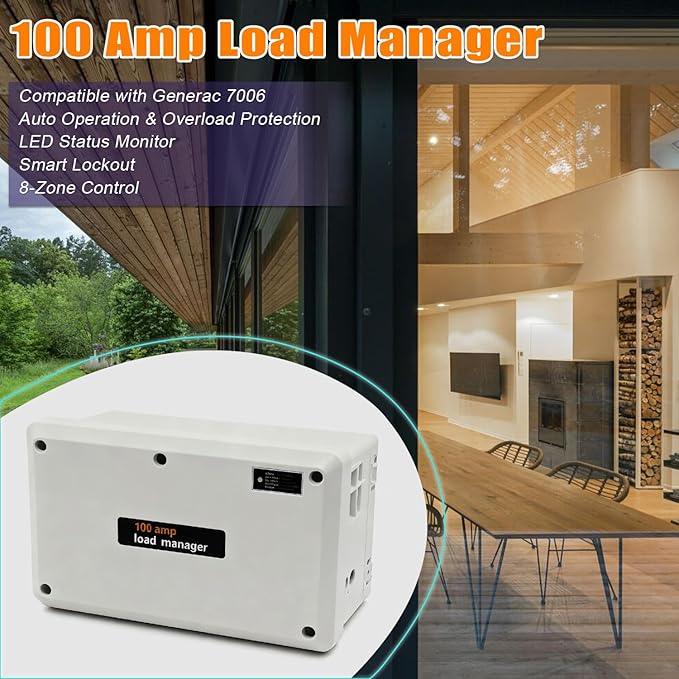 100 Amp Load Manager Compatible with Generac 7006 100 Amp Smart Management Module with 8-Zone Control Overload Protection and Lock Feature