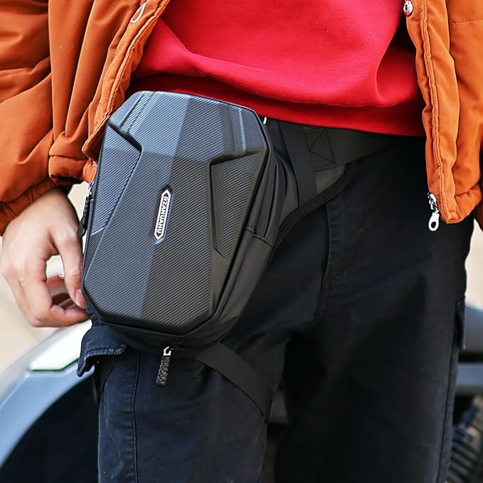 Hebetag Motorcycle Cycling Drop Leg Bag Oxford Waist Pack for Men Women Bum Hip Fanny Belt Purse Pouch Outdoor Travel Sports Hiking Bike Riding Thigh Daypack