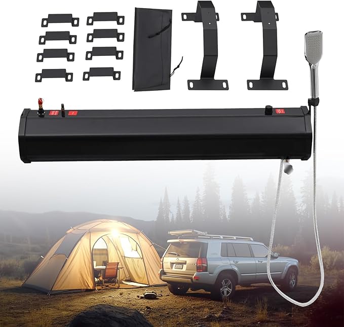 Roof-Mounted Roof Rack Water Tankw/Storage Bag and 4.92ft Hosefor Hiking Car wash Pet Cleaning Beach VacationsOutdoor Activities Water Supply 18L
