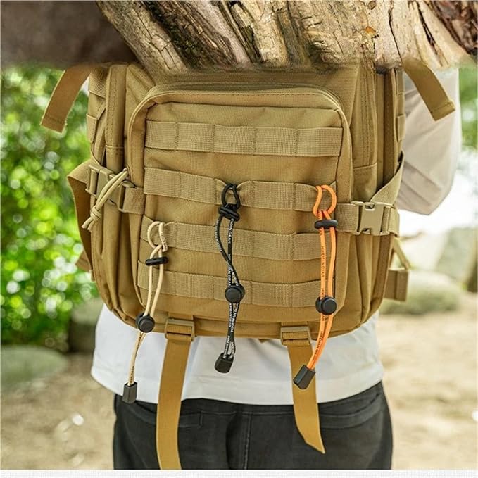 Backpack Bungee Cord 20 PCS Outdoor Backpack Elastic Rope Fixed Buckle Camping Equipment Hiking(Black)