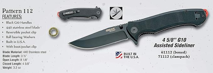 Sidliner Assisted Open Knife with Black &amp Red Aluminum Handle