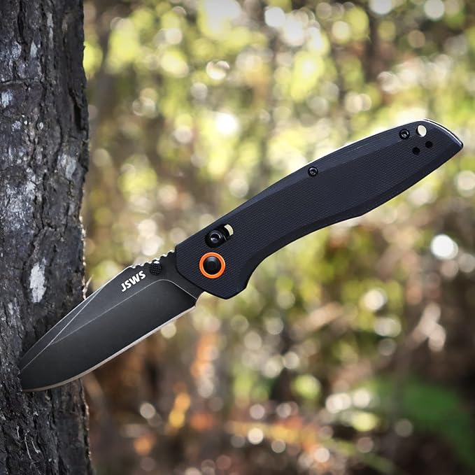 Tactical Knife Pocket Folding Knife Survival Knife Axis Lock Knife 3.39'' 440C Stainless Steel Blade G10 Handle Perfect for Camping Survival Christmas Gifts for Men &amp Women