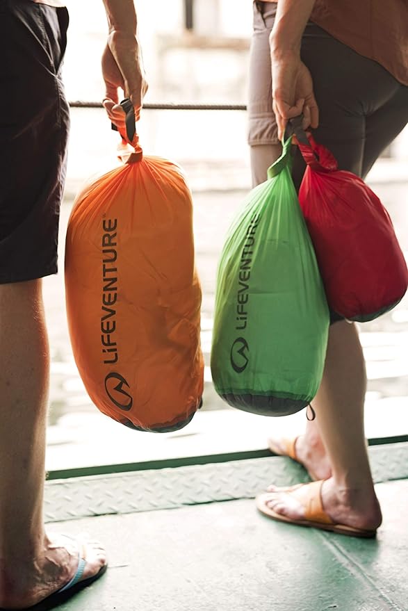 Lifeventure Ultralight Dry Bag Siliconized Rip-Stop Fabric with Fully Taped Seams Lightweight Waterproof Dry Sack for Kayaking Camping Hiking Traveling Boating Water Sports