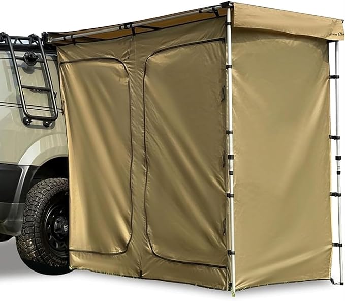 Car Camping Shower TentShower Awning for Roof Rack with RoofCar Side Shower Room with Led Light Strip &amp Storage BagPortable Privacy Shelter Bathroom Outdoor Camping Changing Room