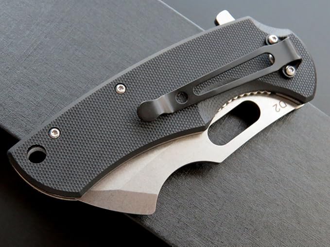 Eafengrow Pocket Knives D2 Blade and G10 Handle Folding Camping Knife Mini Outdoor Pocket Knife Survival Tool (EF13-black)