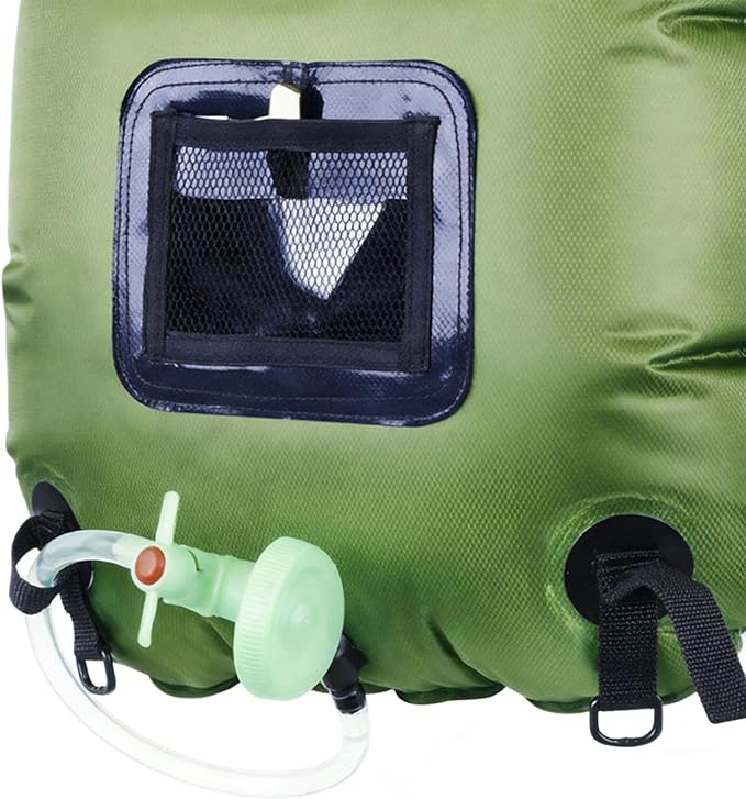 Solar Camping Shower - 5 Gallon Portable Bag Head with Hose Included Camp Bath Pouch with Solar Heating Outdoor Shower 20L Capacity Portable Showers for Beach Indoor Cabin