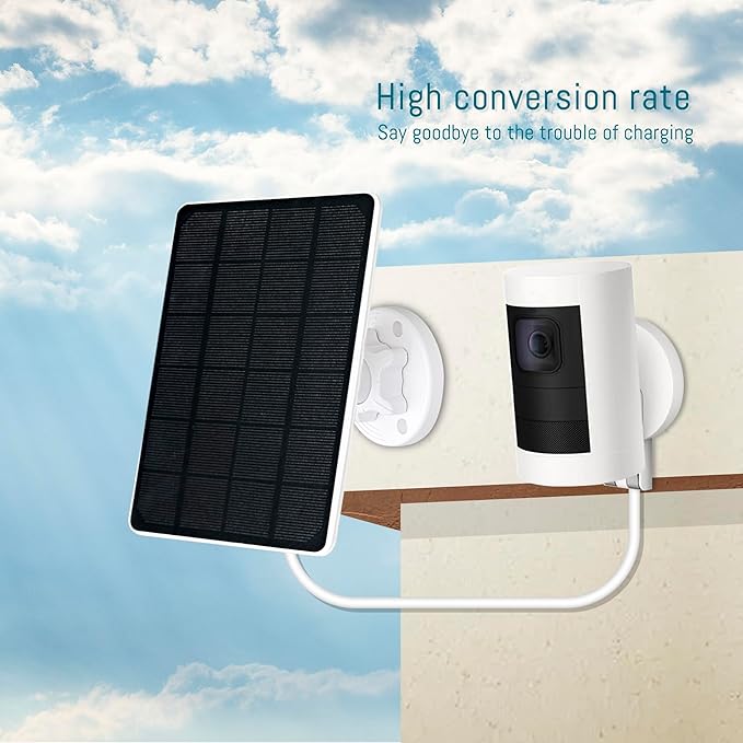 2-Pack 5W 6V Solar Panel for Ring Camera Solar Charger Compatible with Spotlight Cam Plus/Pro(Battery) Stick Up Cam/Pro Spotlight Battery 13FT Cable with Ring Barrel Adapter to USB-C