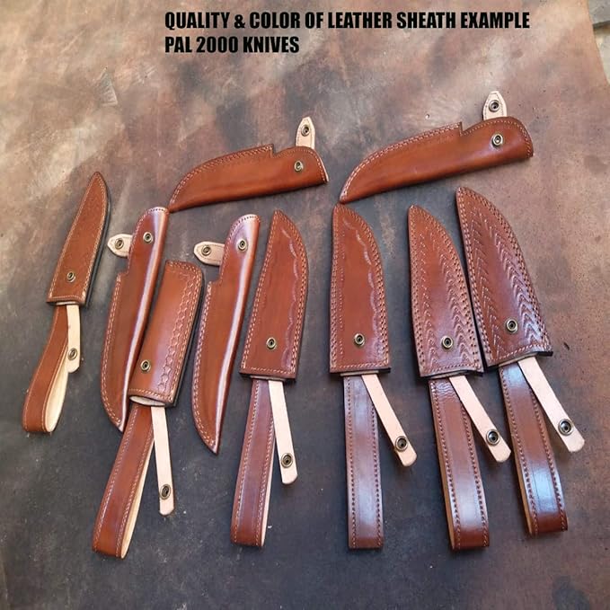 PAL 2000 KNIVES BOW-9684 Custom Forged Damascus Steel Fixed Blade Hunting Knife with Sheath