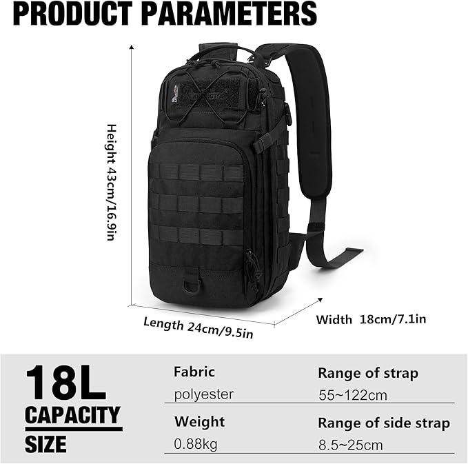 Mardingtop Small Tactical BackpackMolle Military Rucksack Daypack for Backpacking Camping Hiking Traveling18L Backpack