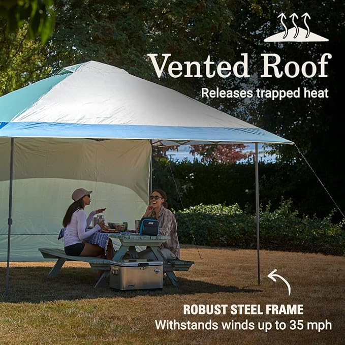 Coleman Oasis Instant Pop-Up Canopy Tent with Side Wall Attachment Portable Shelter with Easy Setup &amp Takedown Wheeled Carry Bag Included 10x10/13x13ft Sizes