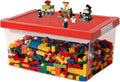 Toy Storage Organizer Bin for Lego Plastic Organizer Box with Removable Tray and Building Baseplate Lid Stackable Building Block Storage Craft Storage Container for Lego Art Toy Tool Sewing