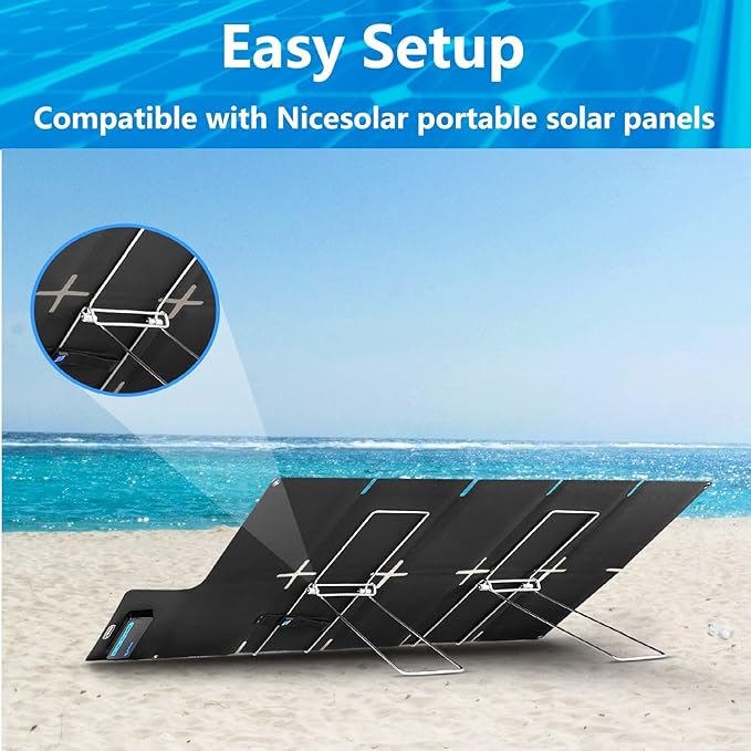 Nicesolar Portable Solar Panel Stand Multi-Functional Solar Panel Brackets Diameter 4 304 Stainless Steel Tool-Free Installation for Foldable or Flexible Solar Panels (S)