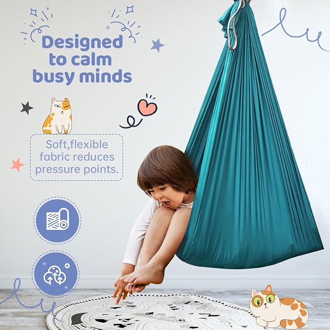 Therapy Swing for Kids with Special Needs (Hardware Included) Snuggle Swing Cuddle Indoor Outdoor Adjustable Hammock for Children with Autism ADHD Aspergers Sensory Integration