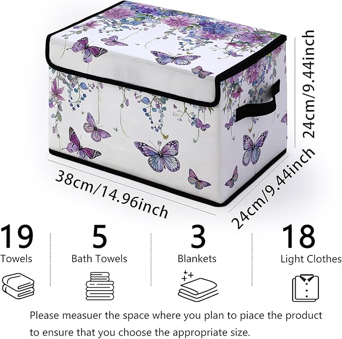 Stackable Clothes Storage Bins with LidsCloset Organizers Fabric Box for Home and OfficeBlanket Clothes OrganizersUnder Bed Storage Containers 3 Pack.