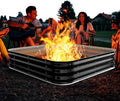Height 11.5 Inch Square Galvanized Steel Fire Pit for Outside Heavy Duty Steel Fire Pit In-Ground for Backyard Camping Bonfire Flower Raised Garden Bed for Garden (4X4X1 FT)
