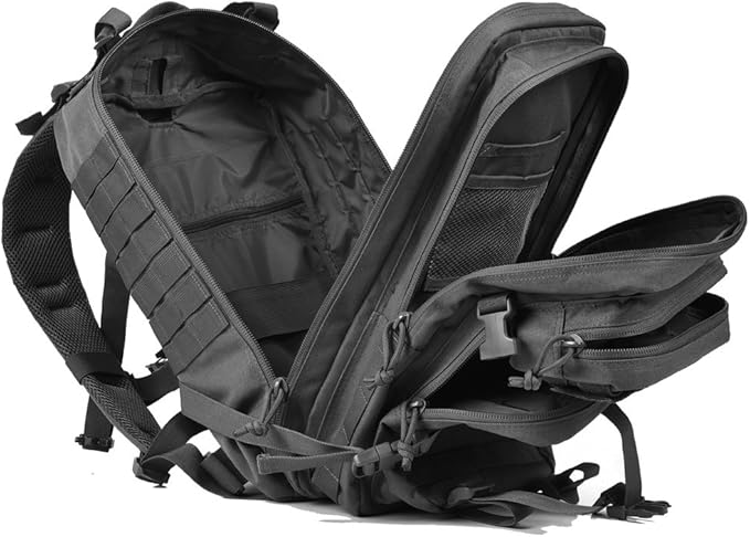 Military Tactical BackpackSmall Army Assault Pack Molle Bug Out Bag Backpacks Rucksack Daypack with Tactical US Flag Patch Black
