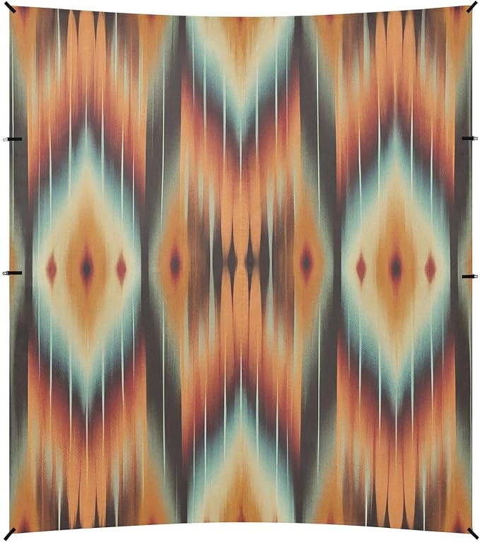 Blurred Ikat Pattern Beach Tent Sun Shelter Set UPF50+ UV Protection 10.5 x 9.19 FT Camping Shade Canopy with Sandbags Sand Anchors Carrying Bag and Others