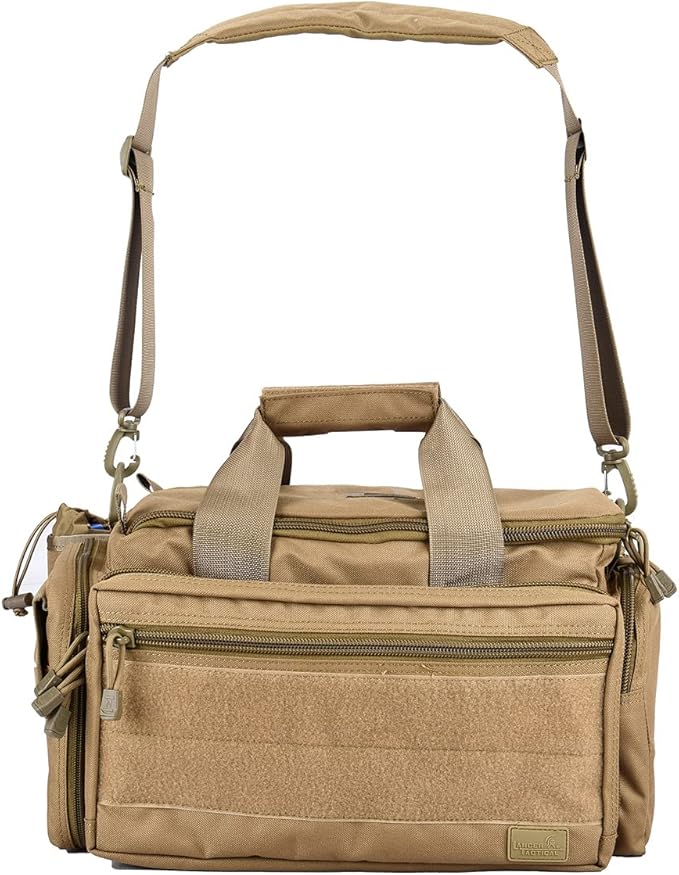 Lancer Tactical Weather Resistant Shooting Range Bag w/Shoulder Strap Color Khaki