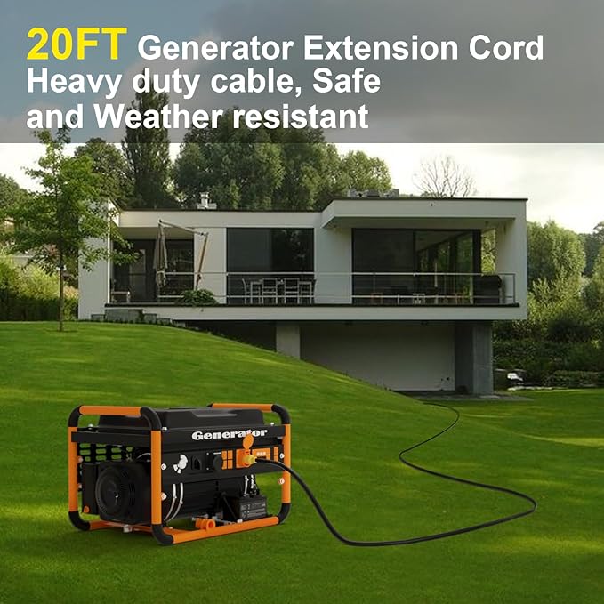25 Feet NEMA L14-30P/L14-30R Generator Extension Cords 4 Prong Heavy Duty 30 Amp125/250VUp to 7500W 10AWG Cable and The Cable UL CertificationYellow