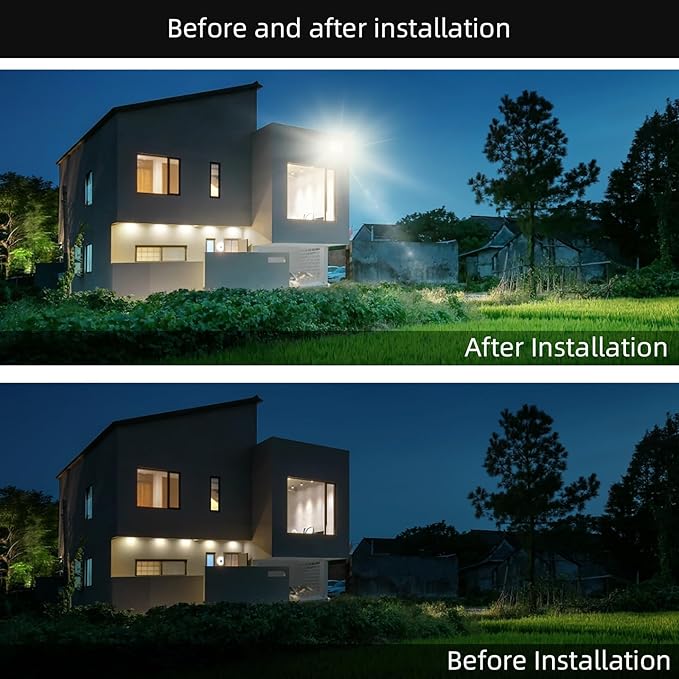 2 Pack 250W LED Flood Lights Outdoor Super Bright Exterior Security Light with Plug IP66 Waterproof Flood Light 30000LM 6000K Daylight White Floodlight for Yard Garden Basketball Court Arena