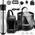 2026 Upgraded Portable Shower for Camping with Heater Rechargeable Camping Shower with Intelligent LED Display 5 Gal Foldable Bucket 4 Spray Modes Portable Shower for Travel Pet Bath Car Washing