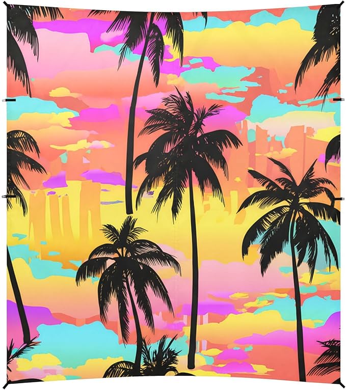 Beach Canopy with Windproof Ropes &amp Sandbags Beach Tent Sun Shade Sun Shelter for Camping Trips Fishing Backyard Fun or Picnics Palm Tree