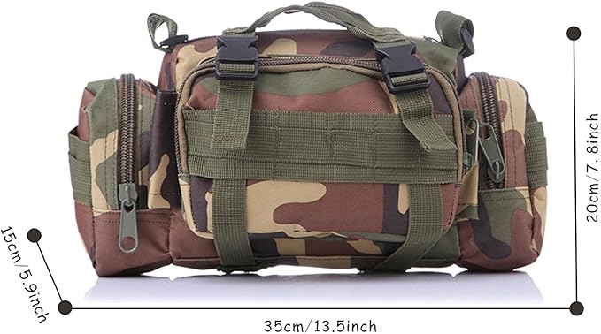 DLP Tactical Compact Range Bag/MOLLE Compatible EDC Bug Out Bag/Waist Pack (Woodland)