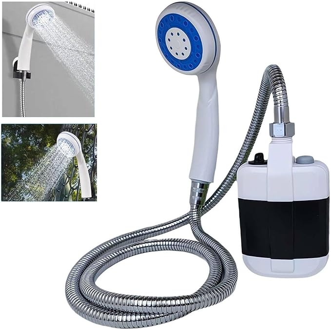 YAUWIHE Portable Camping Shower Upgraded Outdoor Camp Shower USB Rechargeable Electric Shower Pump for Garden Outdoor Waterproof Camping Shower for Camp Hiking Car Washing Pet Bath (1)