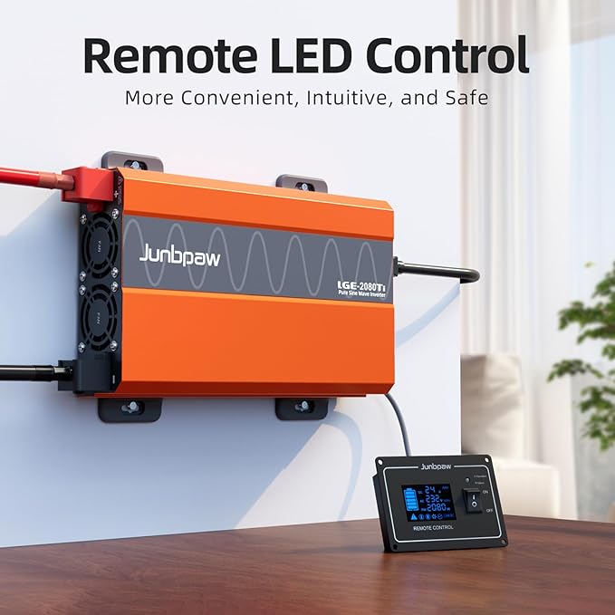 2080W Pure Sine Wave Inverter 24V to 110V Ultra Quiet Game-Changing Design | 24V to 120 Converter for Home RV Camping Off-Grid &amp Outdoor Adventures丨DC to AC (LGE-24-2080TI)
