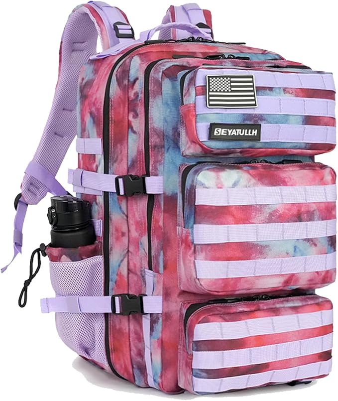 Military Tactical Backpack 55L for Men &amp Women Bug Out Bag Assault pack Molle Daypack Hiking Trekking Rucksack (Nebula camouflage)