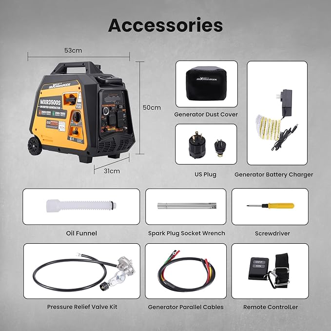 MaXpeedingrods 3500 Watt Dual Fuel Inverter Generator Remote/Electric Start Gas and Propane Powered for Home Backup Power Outdoor Camping RV Ready EPA Compliant Digital Display
