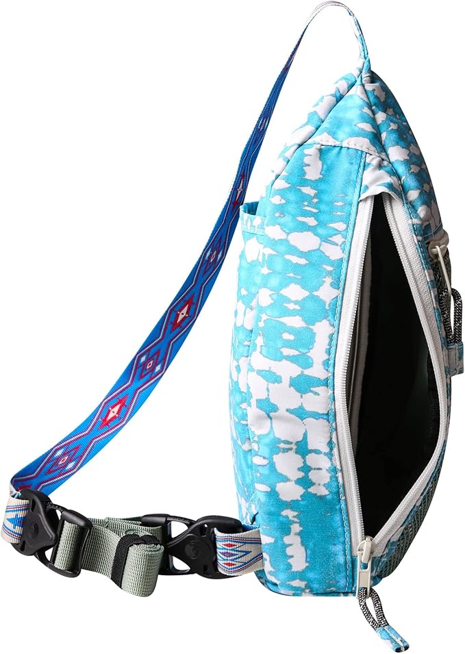 KAVU Yoho Sling Rucksack Semi Padded Water Resistant Double Sided Mini Backpack - Ripple Tie Dye