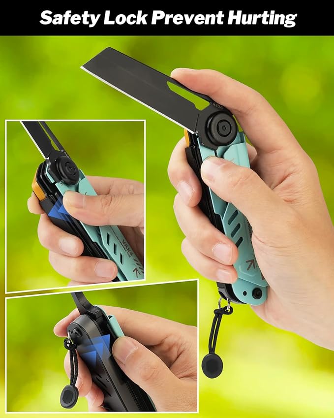 VIPERADE VAK4 Multitool Pocket Knife for Men Multifunctional 21-in-1 Multitool Pocket Knife with Pouch Outdoor Camping Survival and Everyday Use (K4-Blue)
