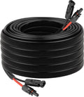 10 AWG Solar Extension Cable 50FT Flexible Solar Panel Wire with Male to Female Connector Parallel Tinned Copper Wire for Solar Panel Automotive RV Boat Outdoors