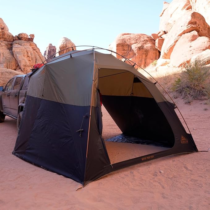 Kelty Highroads Overlanding Shelter - Universal Mount Car Camping Tent with Large Zippered Entry Aluminum Frame Adjustable Walls and Windows UV Protection Rainproof Stuff Duffel Included 2024