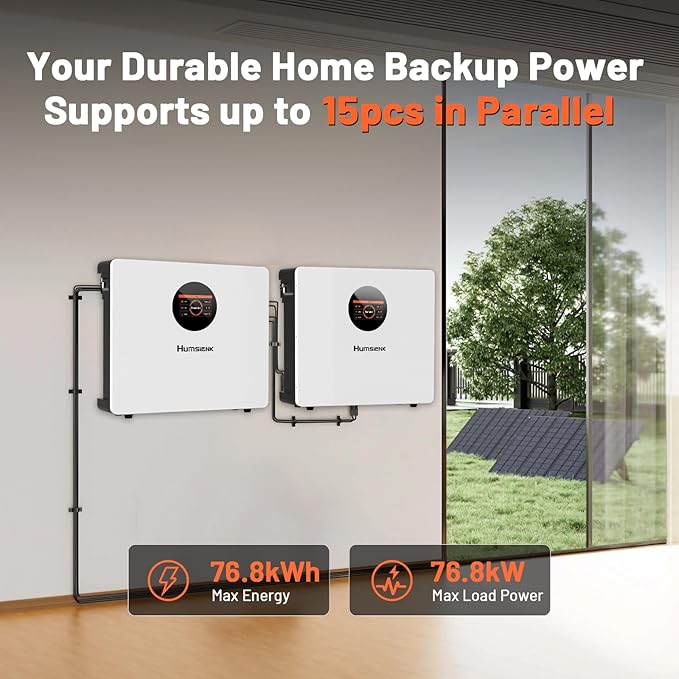 48V 100Ah LiFePO4 Lithium Battery Bluetooth with Active Balancing &amp Wall-Mounted 5.12kWh 100A BMS &amp LCD Monitor Grade A Cells 6000+ Cycles &amp 10-Year Lifespan for Home Energy Storage S