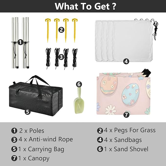 xigua Easter Egg Beach Tent Sun Shelter with Carrying Bag - Silver Coated Oxford Fabric Beach Canopy for Beach Camping Fishing - Includes Windproof Ropes Sandbags &amp Stakes