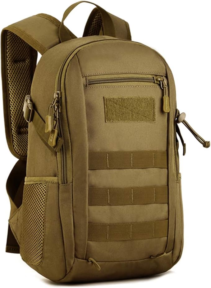 Military Tactical Backpack for Men Mini Daypack Small Tactical Assault Bag for Hunting Camping Trekking(Brown)