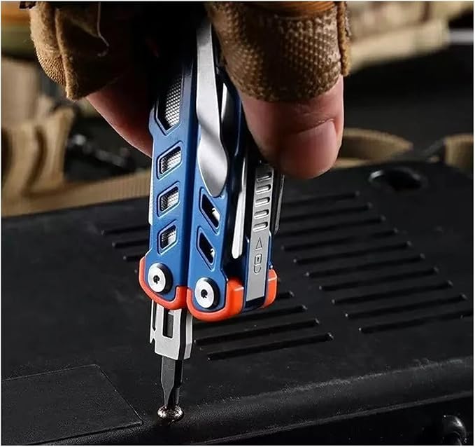 Multi Functional Stainless Steel Outdoor Emergency Knife Shear Combination Pointed Nose Camping Hiking Pliers(Blue)
