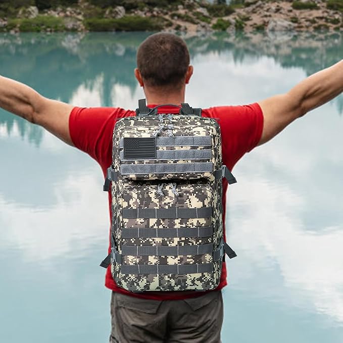 50L Tactical Backpack Training Gym Fitness Bag Outdoor Hiking Camping Army Molle Backpacks for Men Travel (ACU)
