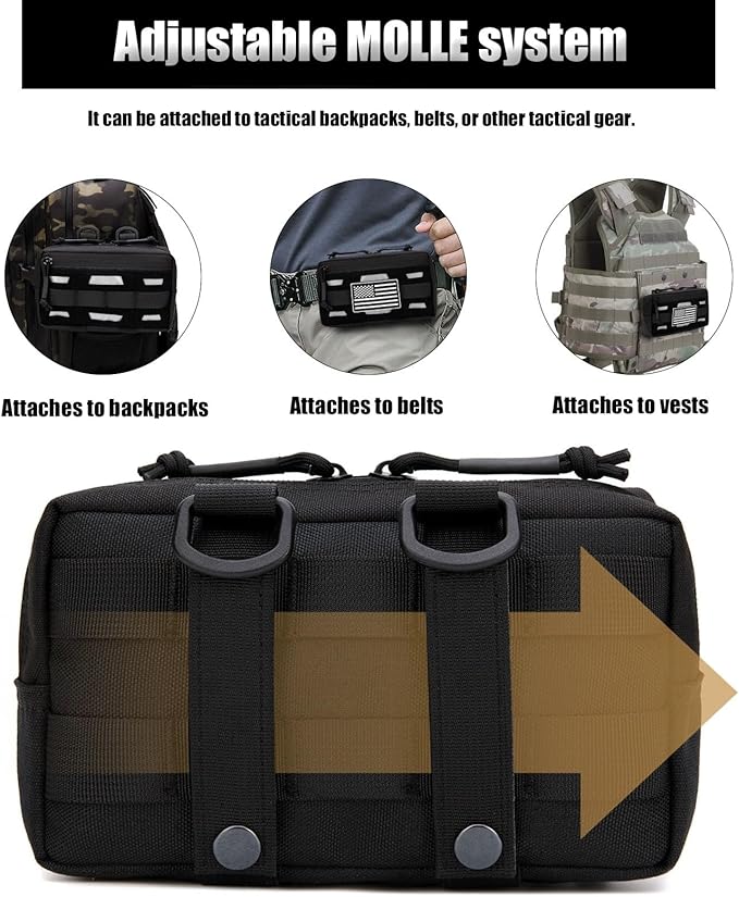 Tactical Molle Belt Pouch Utility Waist Pouch Waterproof Small Belt Bag with Shoulder Strap for Outdoor Camping Traveling Hiking