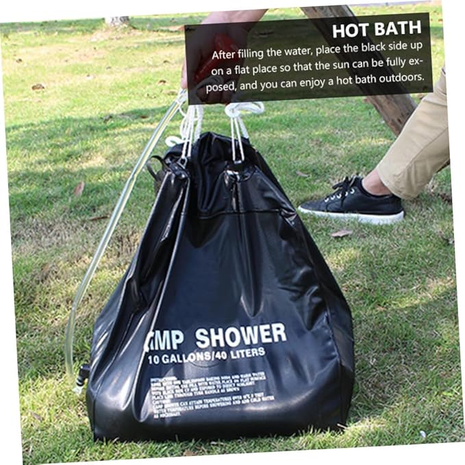 UKCOCO 1Set Portable Solar Shower Bag Capacity Camping Shower Pouch for Outdoor Activities Durable Material for Easy Use for Hiking Beach and Travel