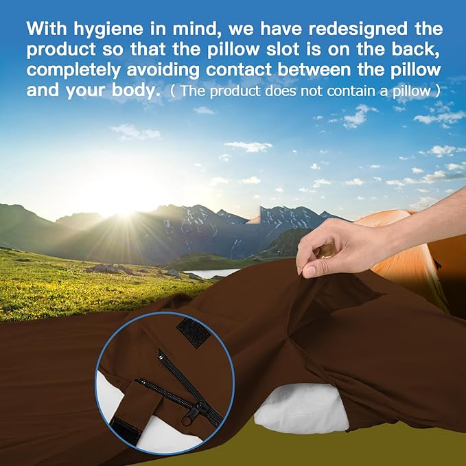 JAICOM Sleeping Bag Liner Travel Sheets &amp Adult Sleep Sack Ultralight and Portable Summer Sleeping Bag - Ideal for Backpacking Hotels and Hostels Business Trips Camping