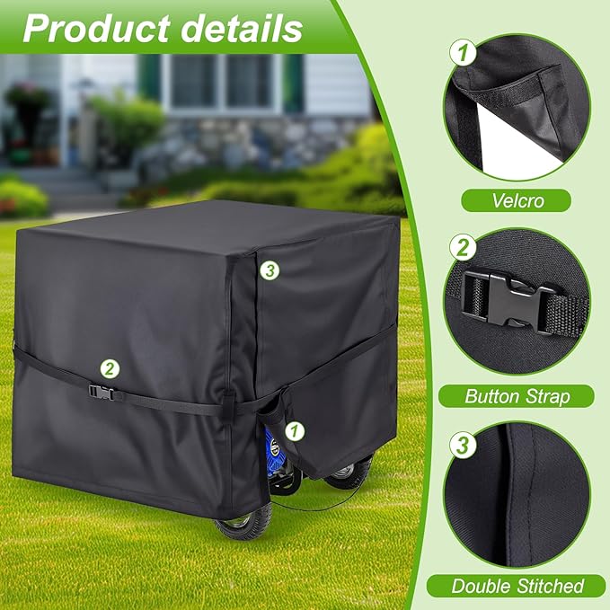 DVBB Outdoor Generator Covers Waterproof Heavy Duty 900D Oxford Portable Generator Cover Universal for 5000-10000 Watt Portable Generators (Black32x24x24 in)