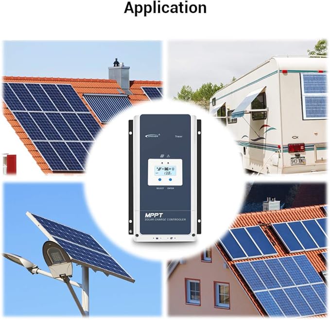 EPEVER 100A MPPT Solar Charge Controller 12V/24V/36V/48V DC Automatically Identifying System Voltage Max.PV 150V Solar Panel Regulator (Tracer 10415 an)