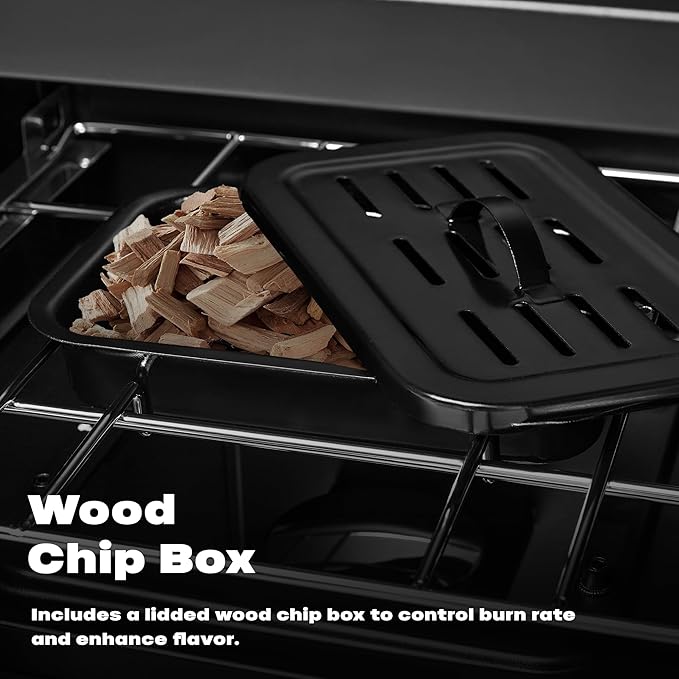 Propane Smoker with Cover Vertical Smoker Grill with Temperature Control Outdoor Heavy Duty Three Removable Smoking Shelves Metal Black