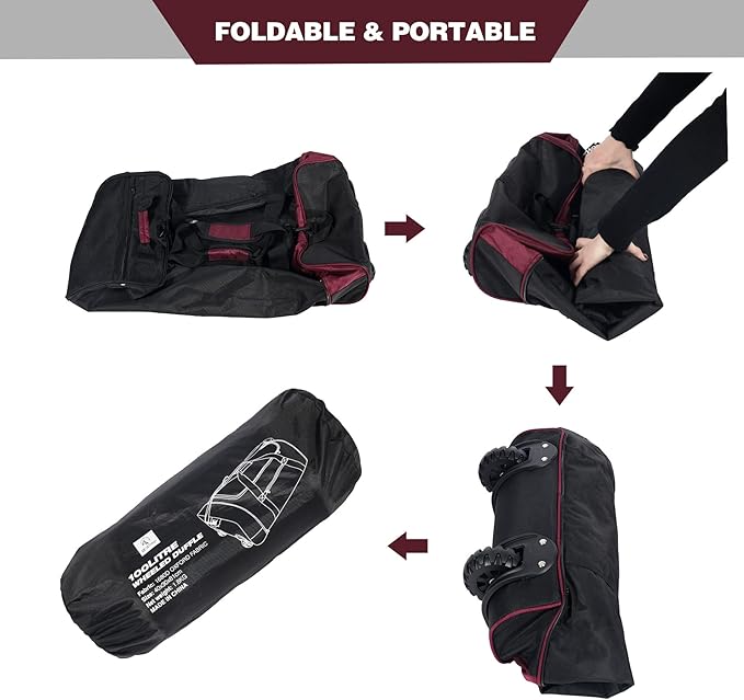 REDCAMP 85L/120L/140L Foldable Duffle Bag with Wheels Large Travel Duffel Bag