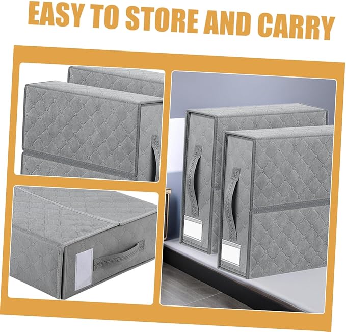 Bedding Organizer Storage Bin Foldable Container for Blankets and Design Elegant Cover for Closets and Dorm Rooms Capacity Storage