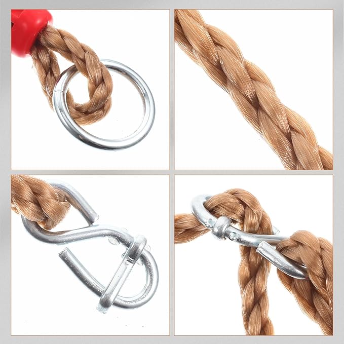 2pcs Adjustable Pe Hammock Tree Swing Straps Rope for Porch Chair Hanging Heavy-Duty Extended Length Swing Nylon Rope Kit for Outdoor Patio Use